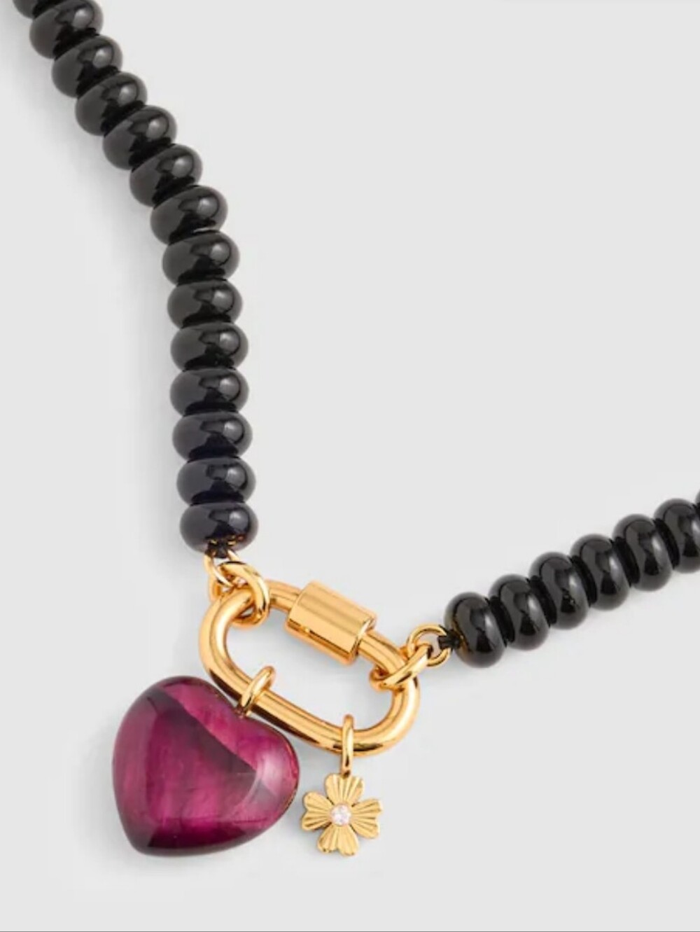 Madewell Semiprecious Beaded Carabiner Charm Necklace